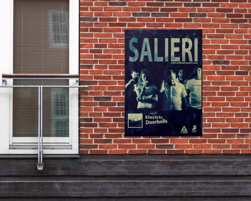 CARTEL - SALIERI Diseño del Cartel del grupo pop rock SALIERI de la gira de su primer PL ELECTRIC DOORBELLS, Sevilla (España). #gráfico / #Cartel / #artwork / #berth99 / #pop / #SALIERI / #rock / #ElectricDoorbells / #LP