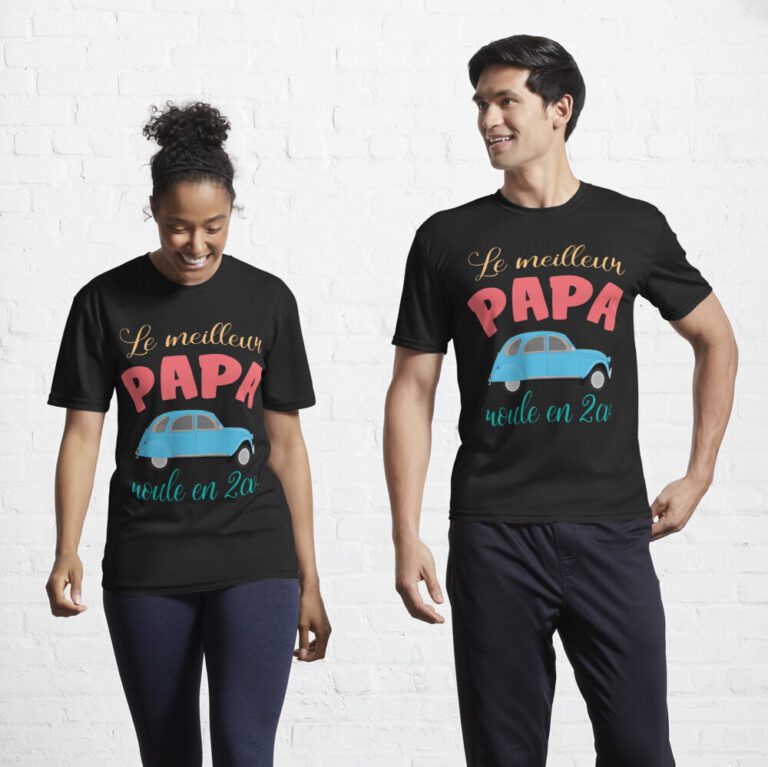 Camiseta - LE MEILLEUR PAPA ROULE EN 2CV