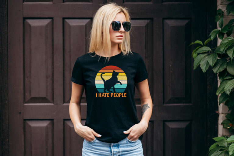 Camiseta – I hate people cat