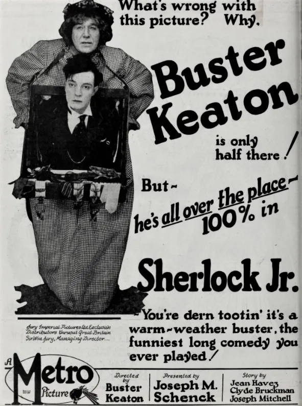 Sherlock Jr.: El arte de soñar despierto en la pantalla. "Sherlock Jr." es una obra maestra de la comedia física y la imaginación sin límites. Dirigida y protagonizada por el incomparable Buster Keaton, esta película de 1924 es un claro testimonio de cómo el cine mudo puede comunicar de manera poderosa sin necesidad de palabras. Desde el primer fotograma, te sumerges en un universo donde los sueños y la realidad se entrelazan, donde el ingenio técnico se combina con la magia del cine para crear algo absolutamente inolvidable.