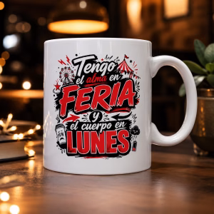 Taza “Tengo el alma en feria” – Regalo divertido andaluz con frase viral