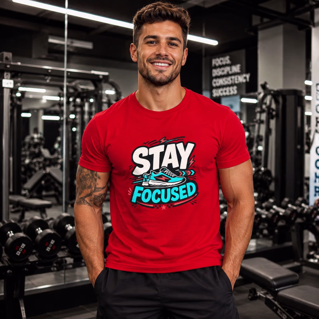 Camiseta Stay Focused | Motivación Running, Gym y Fitness