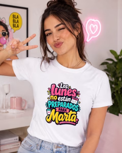 Los lunes no están preparados para Marta – Camiseta divertida con nombre