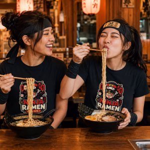 Camiseta Ninja Ramen Club – Humor Kawaii Japonés para Fans del Ramen