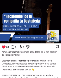 ‘Hecatombe’, de La Castañeda, recibe el Premio Especial del Jurado en la 43ª Feria de Palma del Río por su propuesta escénica singular, valiente y comprometida.