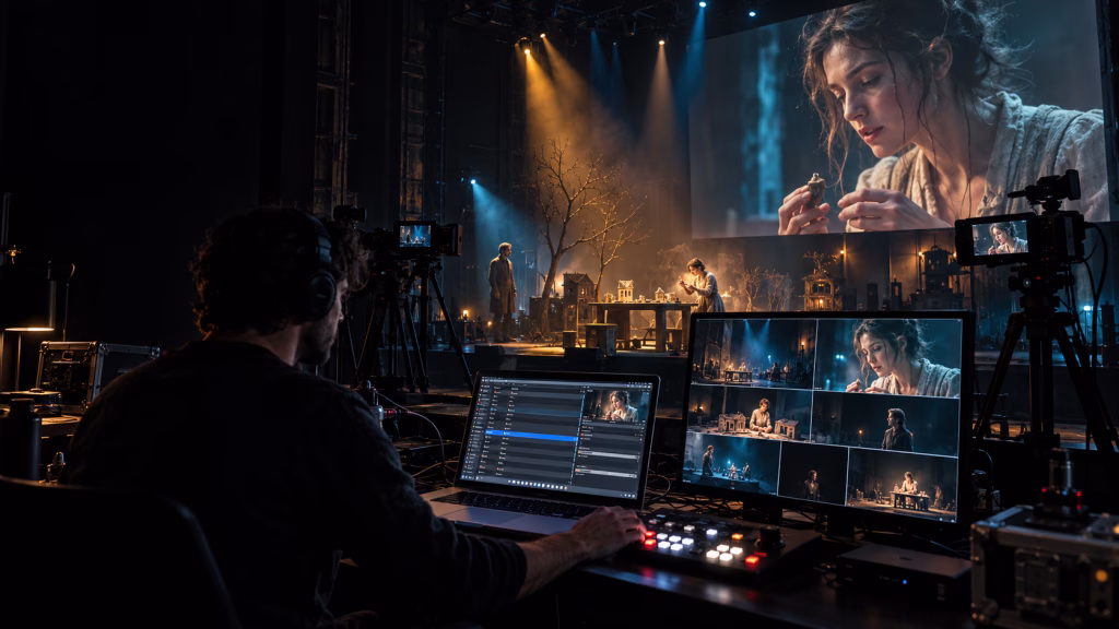 QLab + ATEM Mini Pro: cámaras en directo para teatro